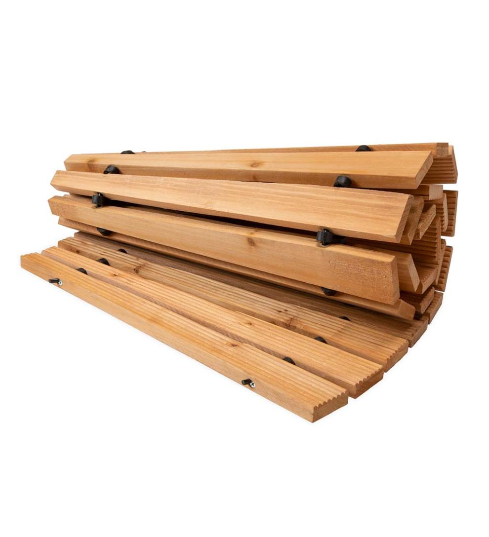 Plow & Hearth Pathways & Stepping Stones Yard & Garden 6'L Roll-Out Curved Hardwood Pathway
