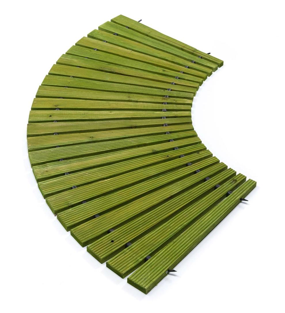 Plow & Hearth Gardenworks® Yard & Garden 4'L Roll-Out Green Curved Hardwood Pathway