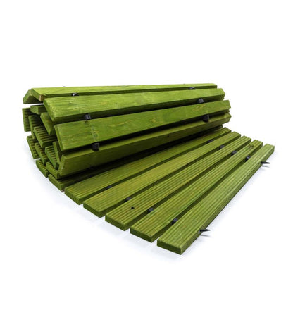 Plow & Hearth Gardenworks® Yard & Garden 4'L Roll-Out Green Curved Hardwood Pathway