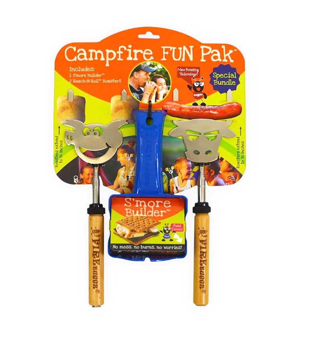 Plow & Hearth Fire Pits Fireplace & Hearth Campfire Fun Pak With Roasting Sticks And S'More Builder