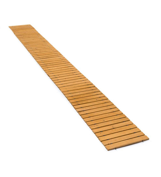 Plow & Hearth Gardenworks® Yard & Garden 12' Natural Portable Roll-Out Straight Hardwood Pathway