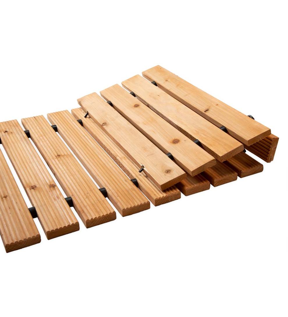 Plow & Hearth Gardenworks® Yard & Garden 12' Natural Portable Roll-Out Straight Hardwood Pathway