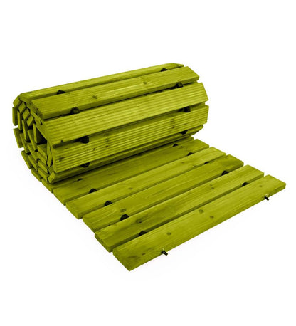 Plow & Hearth Gardenworks® Yard & Garden 8' Portable Mossy Green Roll-Out Straight Hardwood Pathway