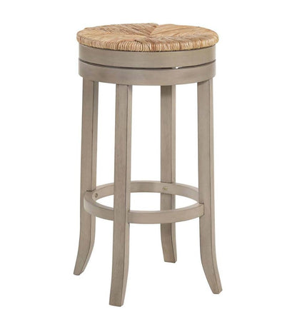 Plow & Hearth Kitchen & Bar Stools Indoor Living 30" Round Rush Seat Swivel Bar Stool - Antique Black