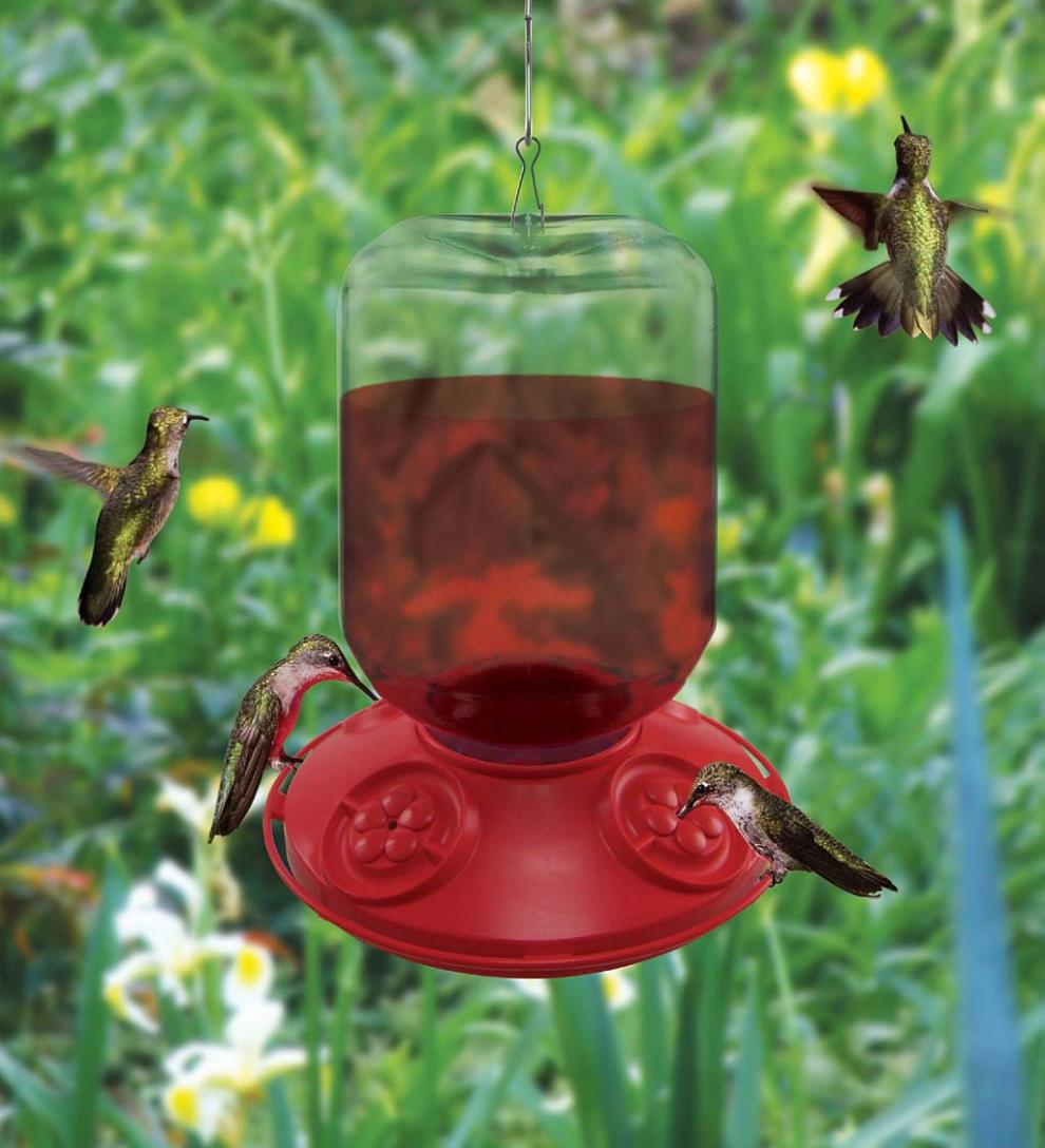 Plow & Hearth Bird Feeders Yard & Garden Dr. Jb'S 48-Ounce Switchable Size Hummingbird Feeder
