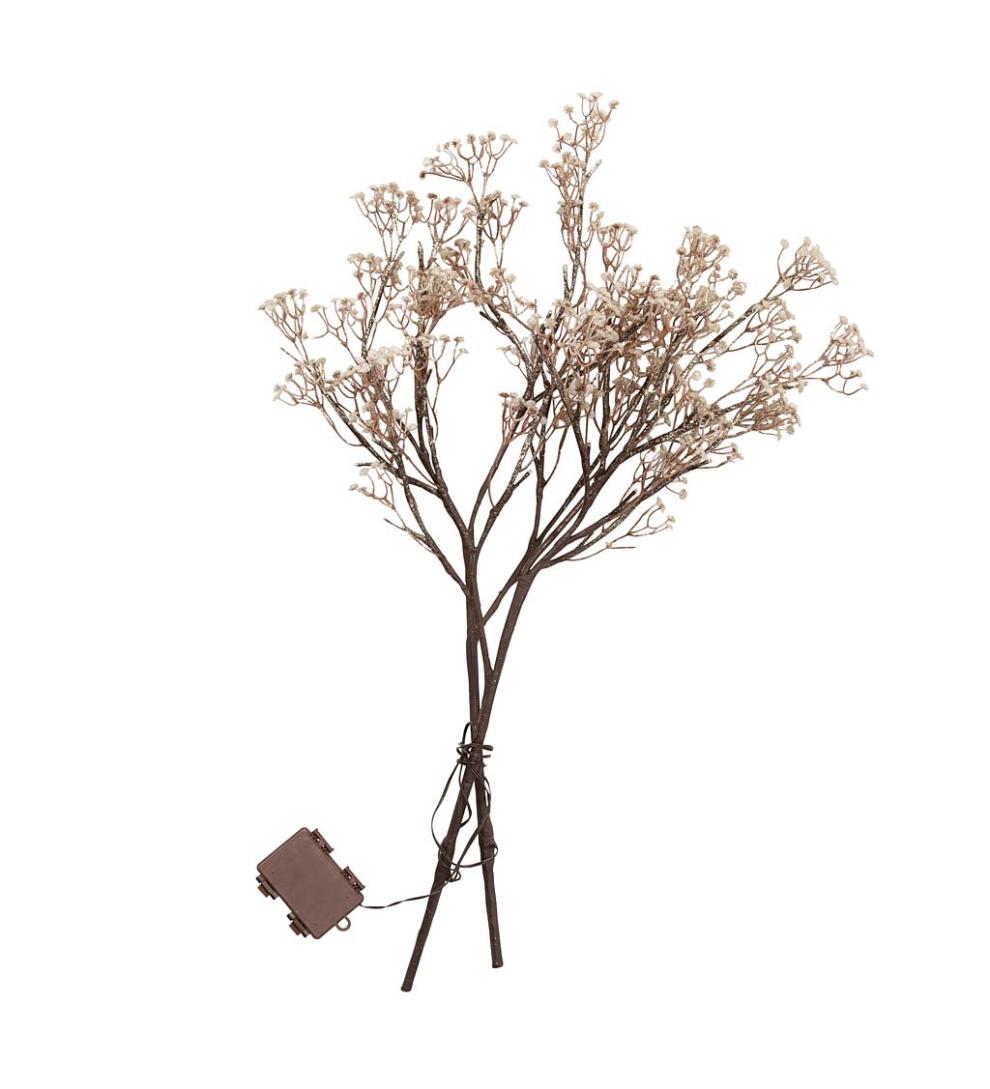 Plow & Hearth Home Accents Indoor Living Indoor/Outdoor Lighted Baby'S Breath Branches, Set Of 2