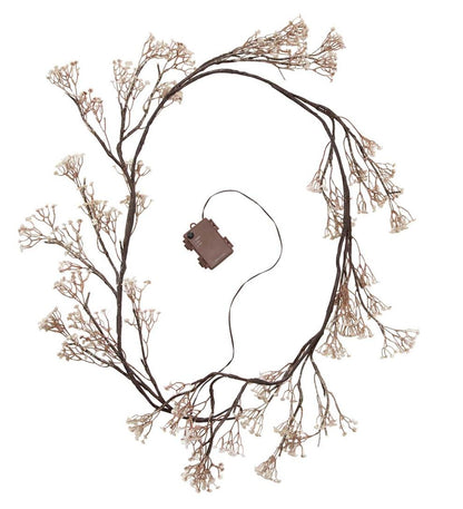 Plow & Hearth Home Accents Indoor Living Indoor/Outdoor Lighted Baby'S Breath Garland With Timer