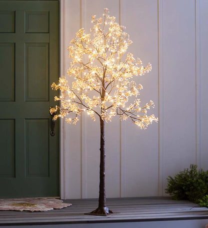 Plow & Hearth Home Accents Indoor Living Indoor/Outdoor Electric Lighted Baby'S Breath Trees
