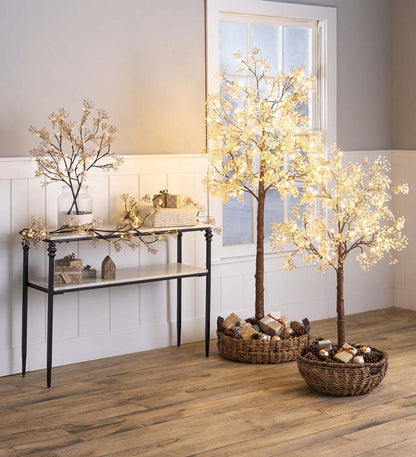 Plow & Hearth Home Accents Indoor Living Indoor/Outdoor Electric Lighted Baby'S Breath Trees