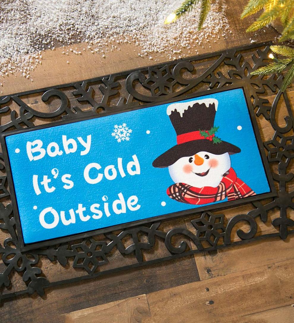 Plow & Hearth Doormats & Boot Trays Outdoor Living Baby It'S Cold Outside Snowman Sassafras Switch Mat