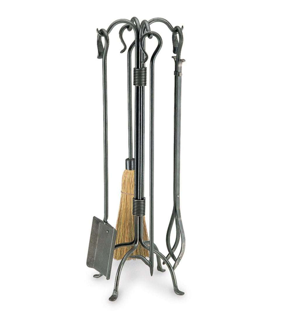 Plow & Hearth Fireplace Tool Sets Fireplace & Hearth Shepherd&Apos;S Crook Fireplace Tool Set In Vintage Iron Finish - Vintage Iron