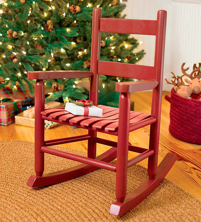 Plow & Hearth Chairs & Rockers Indoor Living Child'S Oak Ladderback Rocker - Optional Personalization