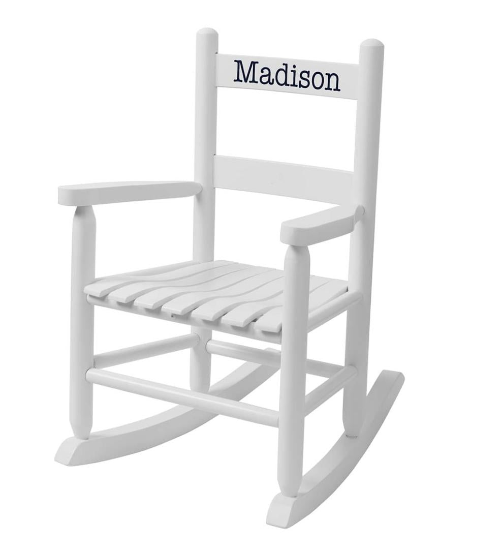 Plow & Hearth Chairs & Rockers Indoor Living Child'S Oak Ladderback Rocker - Optional Personalization