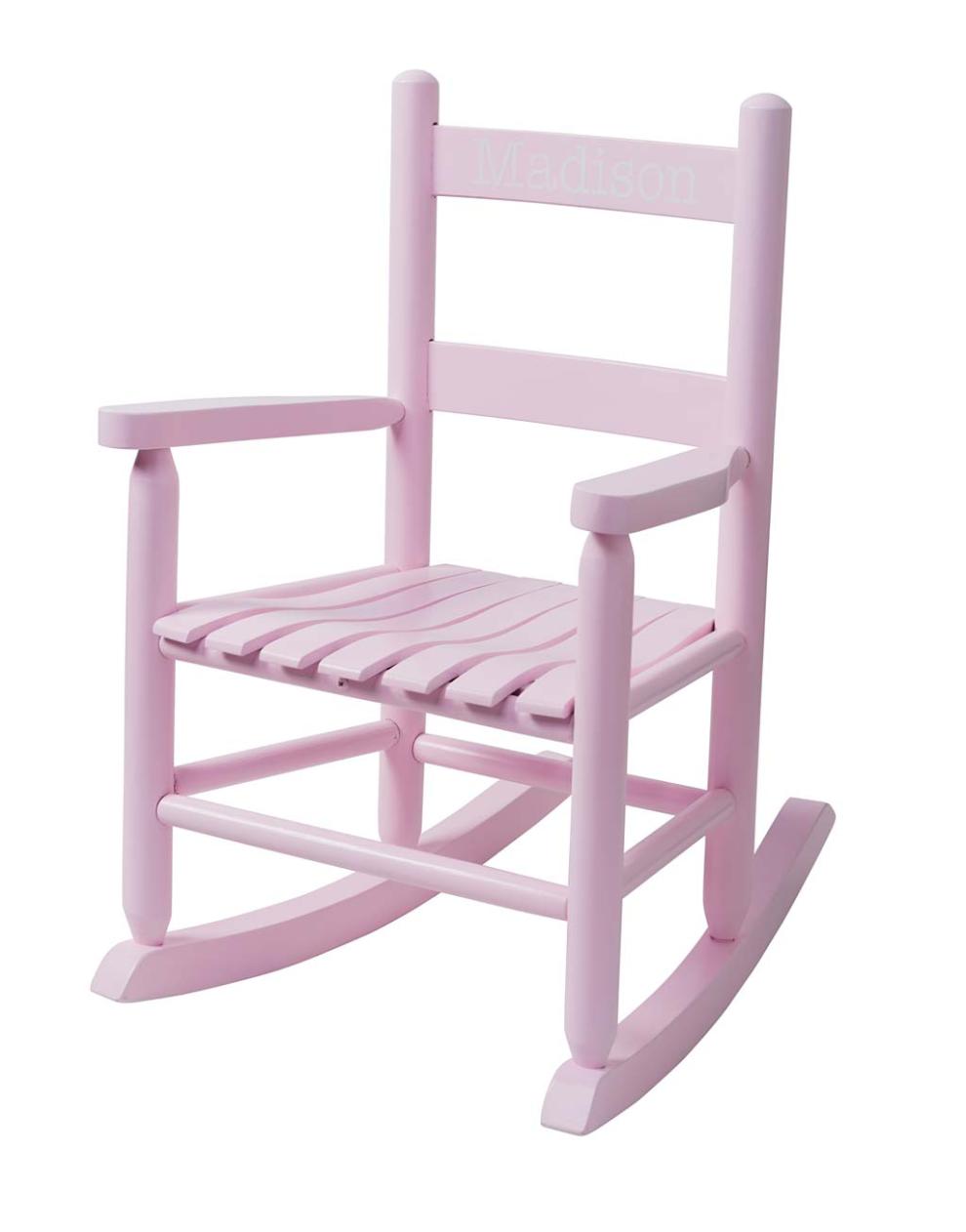 Plow & Hearth Chairs & Rockers Indoor Living Child'S Oak Ladderback Rocker - Optional Personalization