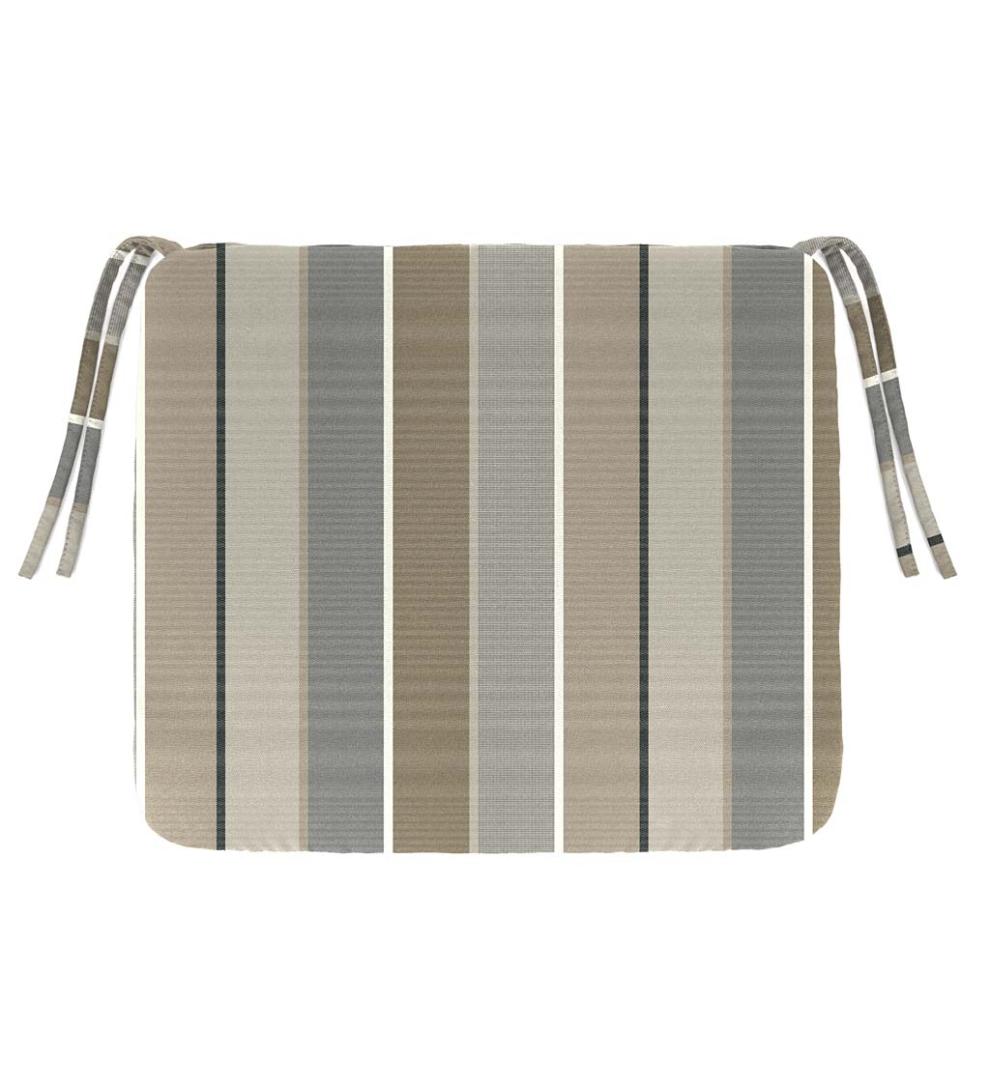 Plow & Hearth Outdoor Furniture Cushions Outdoor Living Sunbrella Classic Chair Cushion With Ties, 16" Sq. X 3" - Bandana