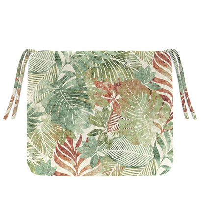 Plow & Hearth Outdoor Furniture Cushions Outdoor Living Polyester Classic Chair Cushions With Ties, 16" Sq. X 3" - Forest Hydrangea