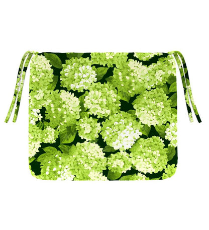 Plow & Hearth Outdoor Furniture Cushions Outdoor Living Polyester Classic Chair Cushions With Ties, 16" Sq. X 3" - Forest Hydrangea