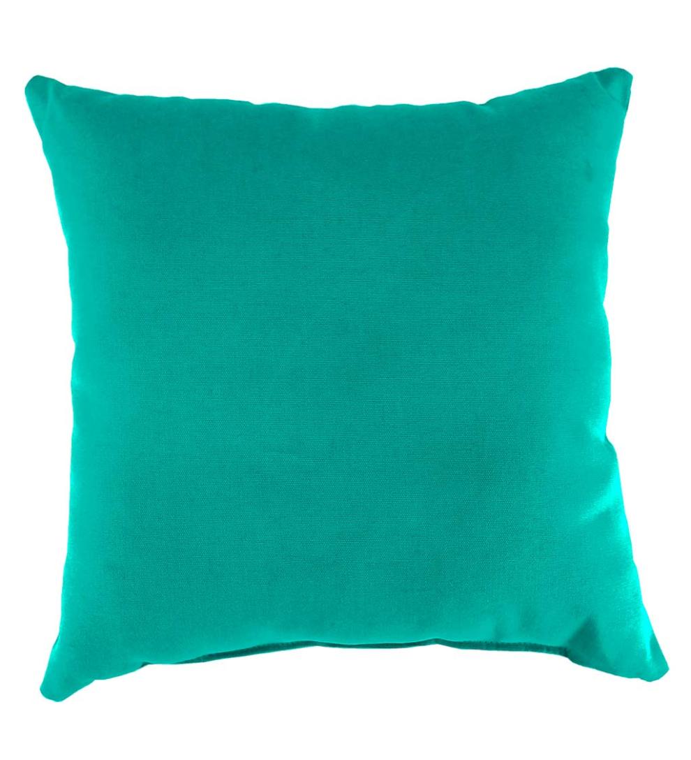 Plow & Hearth Outdoor Furniture Cushions Outdoor Living Polyester Classic Throw Pillow, 22" Sq. X 8" - Forest Green