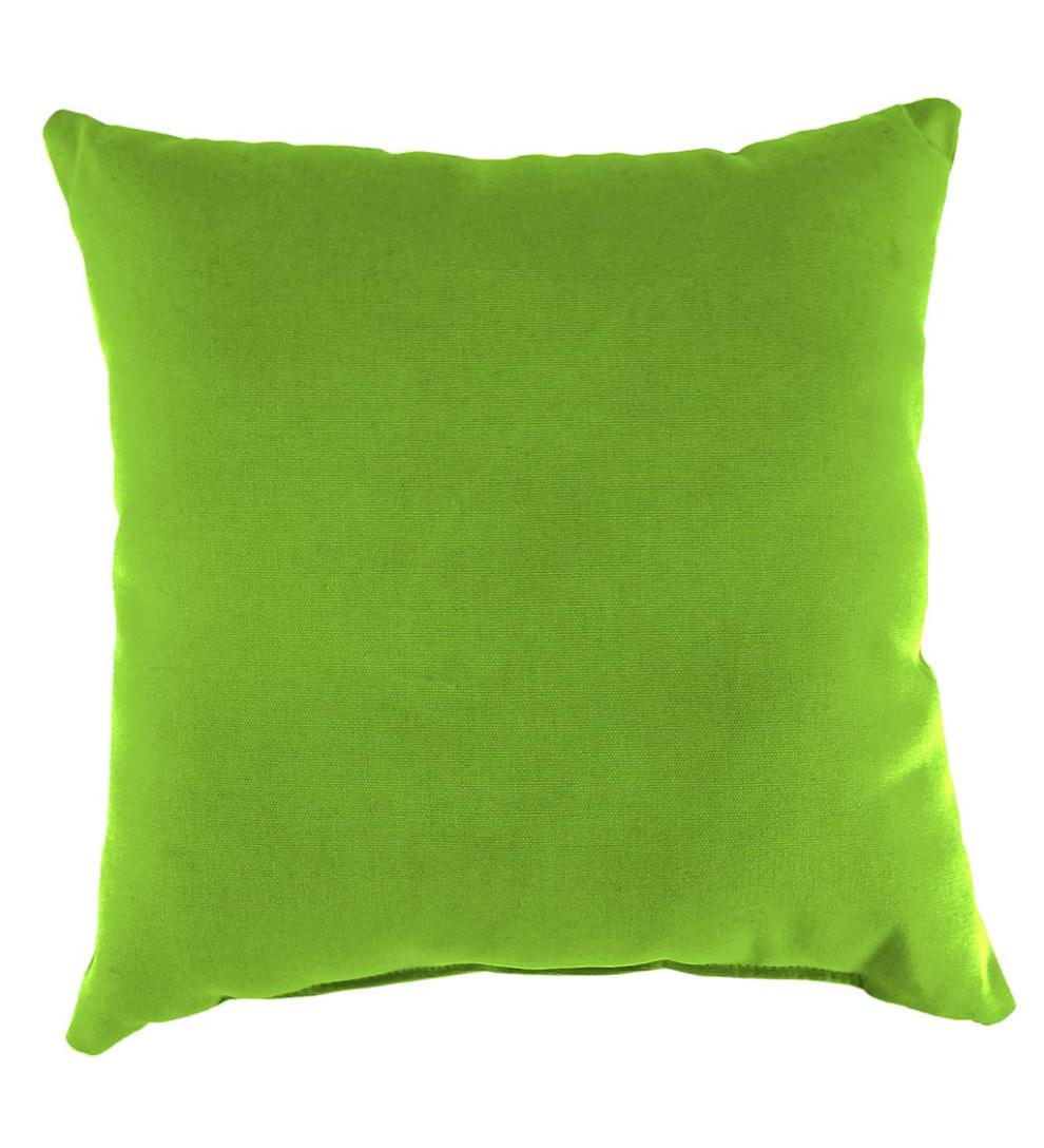 Plow & Hearth Outdoor Furniture Cushions Outdoor Living Polyester Classic Throw Pillow, 22" Sq. X 8" - Forest Green