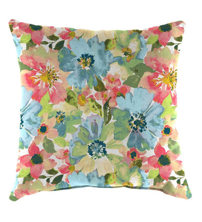 Plow & Hearth Outdoor Furniture Cushions Outdoor Living Polyester Classic Throw Pillow, 22" Sq. X 8" - Forest Green