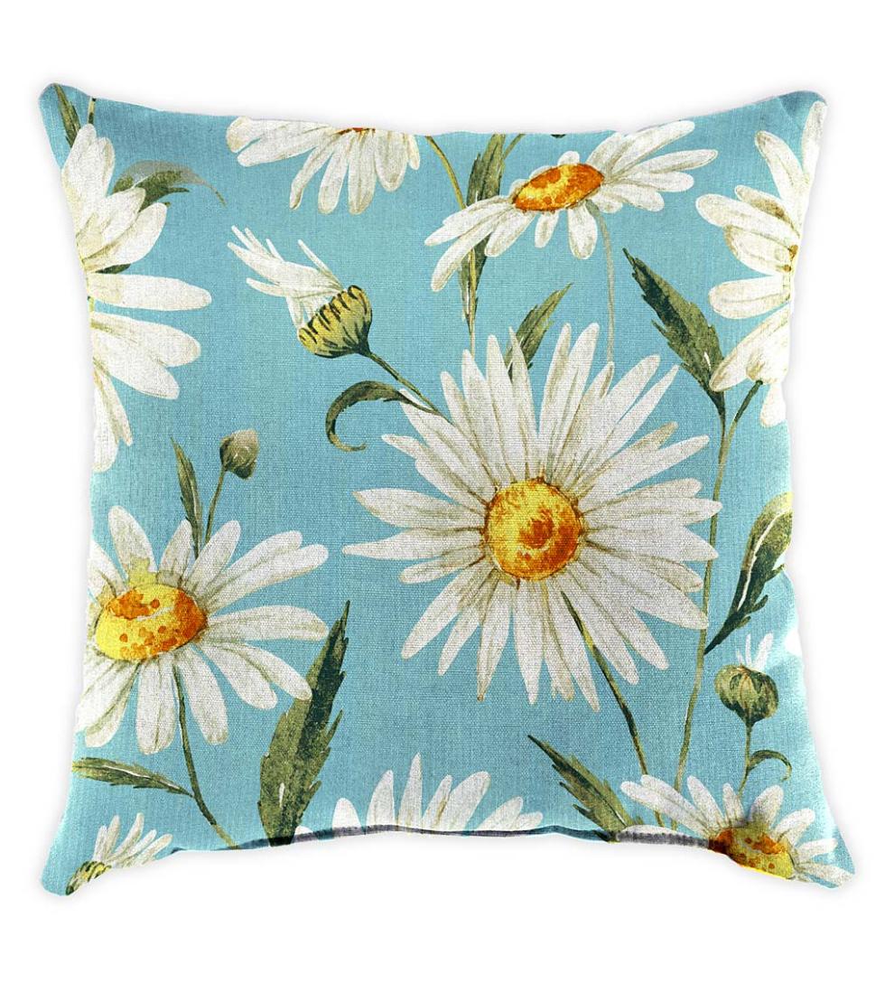 Plow & Hearth Outdoor Furniture Cushions Outdoor Living Polyester Classic Throw Pillow, 22" Sq. X 8" - Forest Green