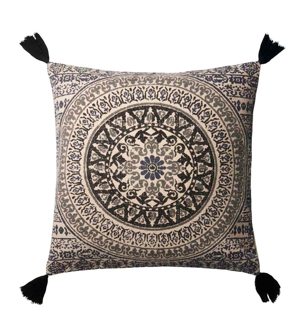 Plow & Hearth Home Accents Indoor Living Mandala Throw Pillow 22" Square