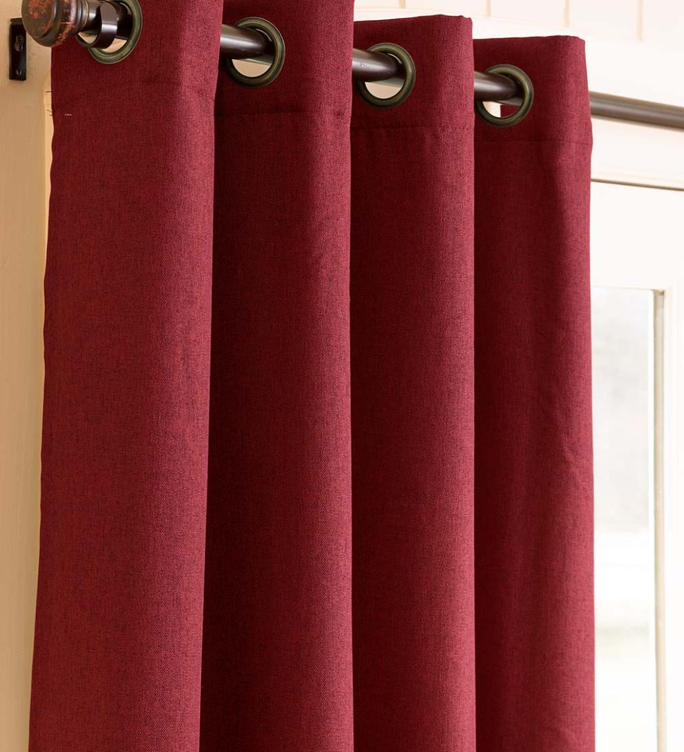 Plow & Hearth Curtain Panels Indoor Living Madison Double-Blackout Grommet Patio Panel With Wand, 106"W X 84"L - Driftwood