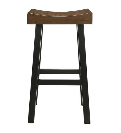 Plow & Hearth Kitchen & Bar Stools Indoor Living 30" Wood Saddle Bar Stool - Antique White
