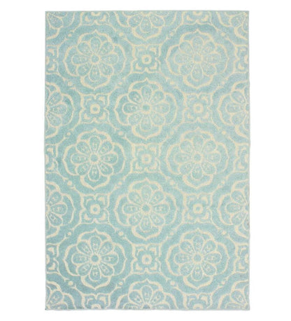 Plow & Hearth Synthetic Rugs Indoor Living Indoor/Outdoor Clearwater Tile Rug, 8' X 10' - Berry