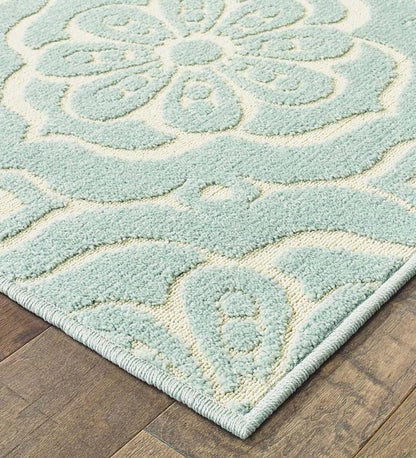 Plow & Hearth Synthetic Rugs Indoor Living Indoor/Outdoor Clearwater Tile Rug, 8' X 10' - Berry