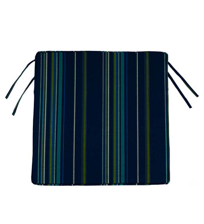 Plow & Hearth Outdoor Furniture Cushions Outdoor Living Deluxe Sunbrella Chair Cushion With Ties, 18½" X 15½" X 2½" - Bandana