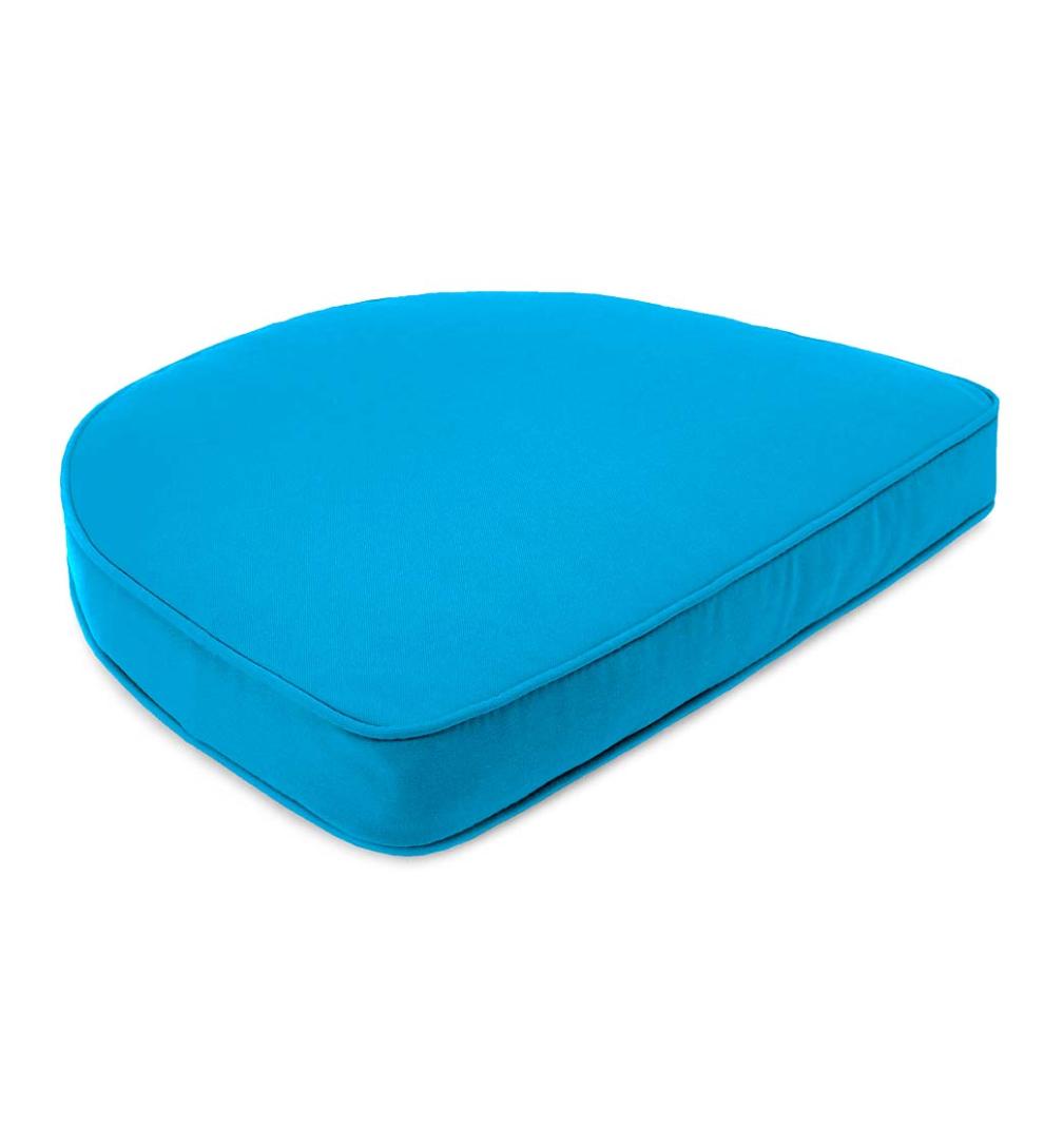 Plow & Hearth Outdoor Furniture Cushions Outdoor Living Sunbrella Chair Cushion With Rounded Back, 17½" X 15½" X 3" - Bandana