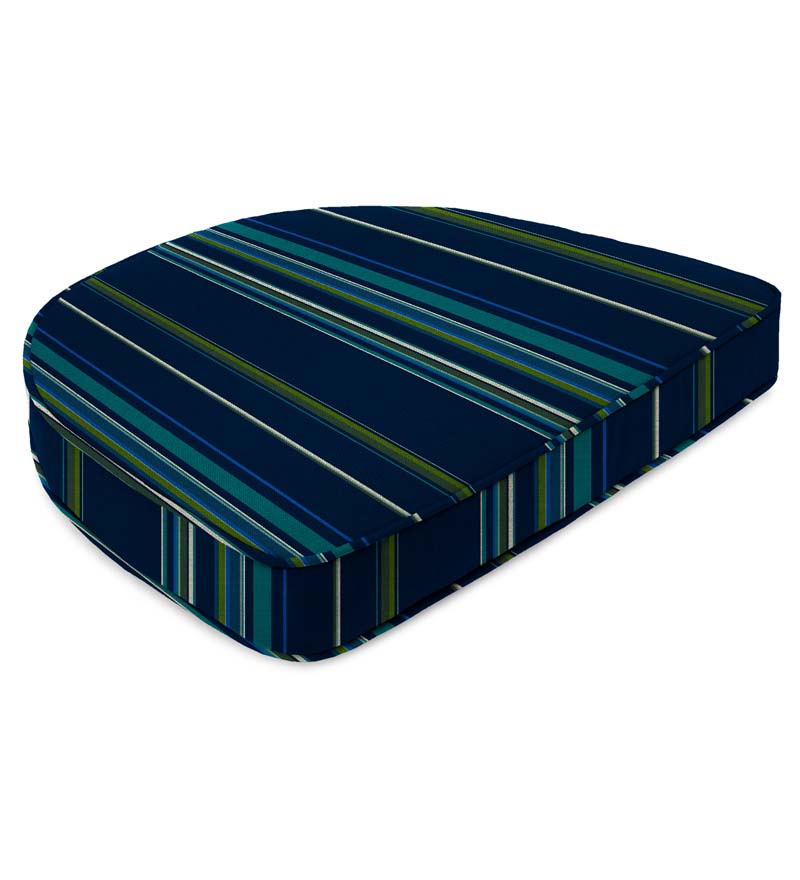 Plow & Hearth Outdoor Furniture Cushions Outdoor Living Sunbrella Chair Cushion With Rounded Back, 17½" X 15½" X 3" - Bandana