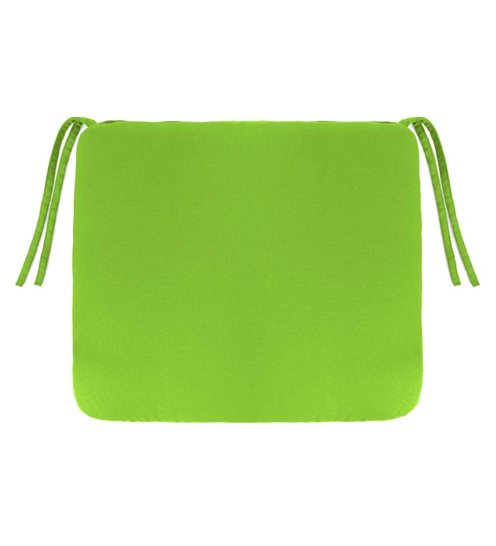 Plow & Hearth Outdoor Furniture Cushions Outdoor Living Polyester Classic Chair Cushions With Ties, 18½"X 16½"X 3" - Forest Green