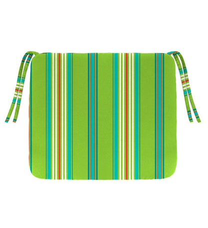 Plow & Hearth Outdoor Furniture Cushions Outdoor Living Polyester Classic Chair Cushions With Ties, 18½"X 16½"X 3" - Forest Green