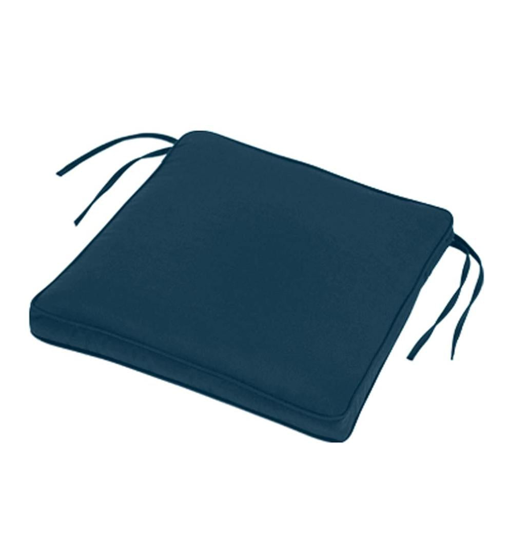 Plow & Hearth Outdoor Furniture Cushions Outdoor Living Deluxe Sunbrella Square Cushion With Ties 18½" X 17½" X 3" - Bandana