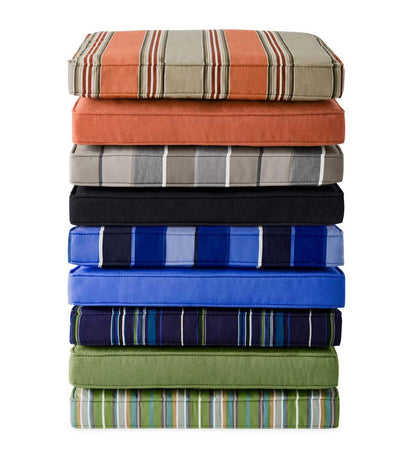 Plow & Hearth Outdoor Furniture Cushions Outdoor Living Deluxe Sunbrella Square Cushion With Ties 18½" X 17½" X 3" - Bandana