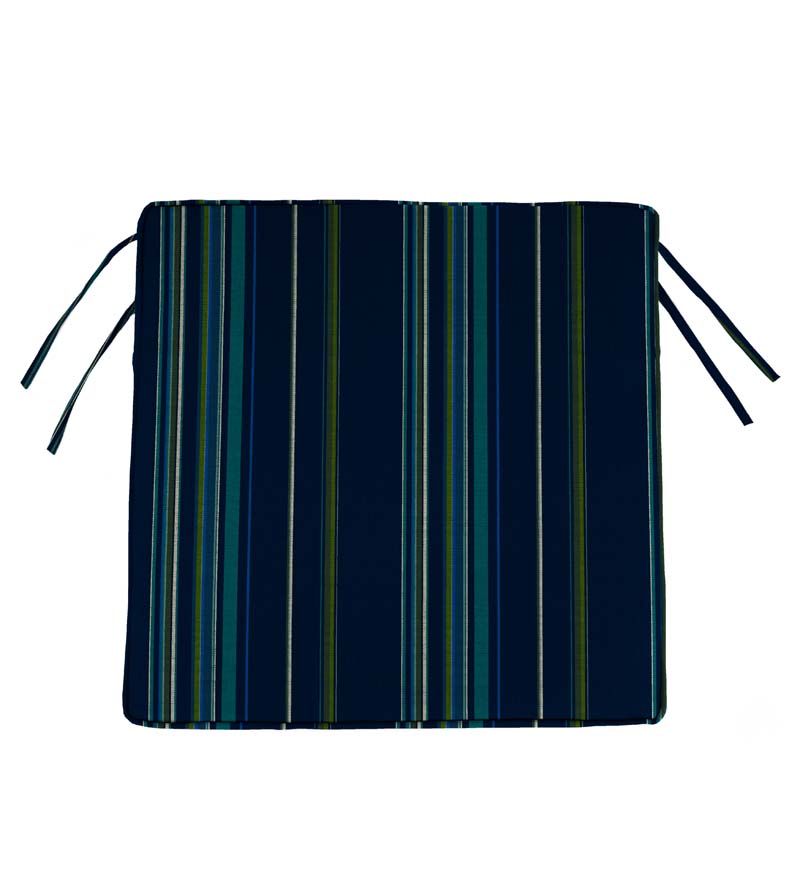 Plow & Hearth Outdoor Furniture Cushions Outdoor Living Deluxe Sunbrella Square Cushion With Ties 18½" X 17½" X 3" - Bandana