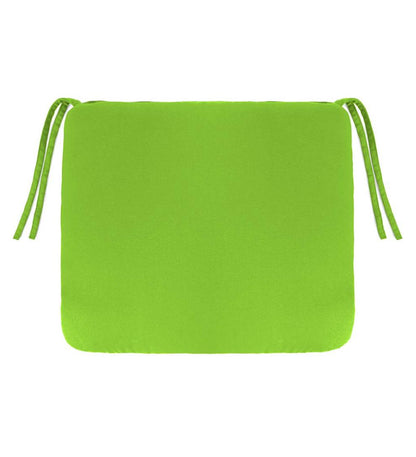 Plow & Hearth Outdoor Furniture Cushions Outdoor Living Polyester Classic Chair Cushions With Ties, 19¾"X 17½"X 3" - Forest Green