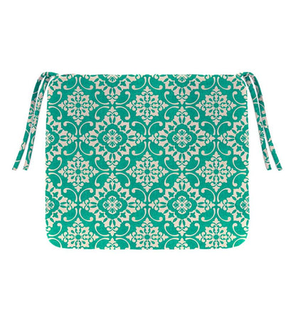 Plow & Hearth Outdoor Furniture Cushions Outdoor Living Polyester Classic Chair Cushions With Ties, 19¾"X 17½"X 3" - Forest Green