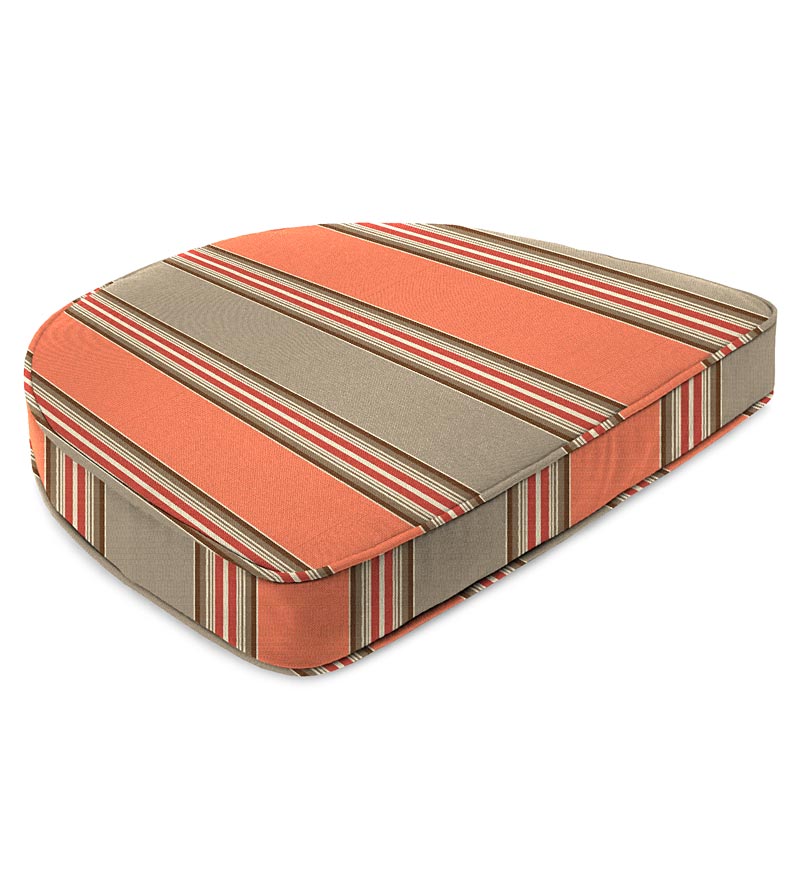 Plow & Hearth Outdoor Furniture Cushions Outdoor Living Sunbrella Chair Cushion With Rounded Back, 18" X 17¾" X 3" - Bandana