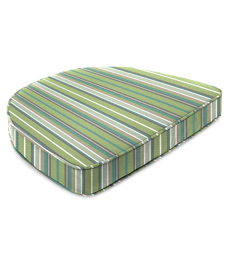 Plow & Hearth Outdoor Furniture Cushions Outdoor Living Sunbrella Chair Cushion With Rounded Back, 18" X 17¾" X 3" - Bandana