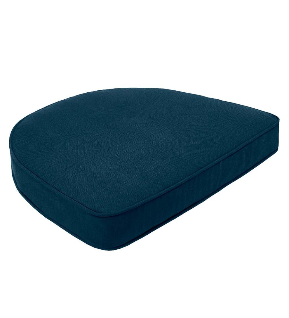 Plow & Hearth Outdoor Furniture Cushions Outdoor Living Sunbrella Chair Cushion With Rounded Back, 18" X 17¾" X 3" - Bandana