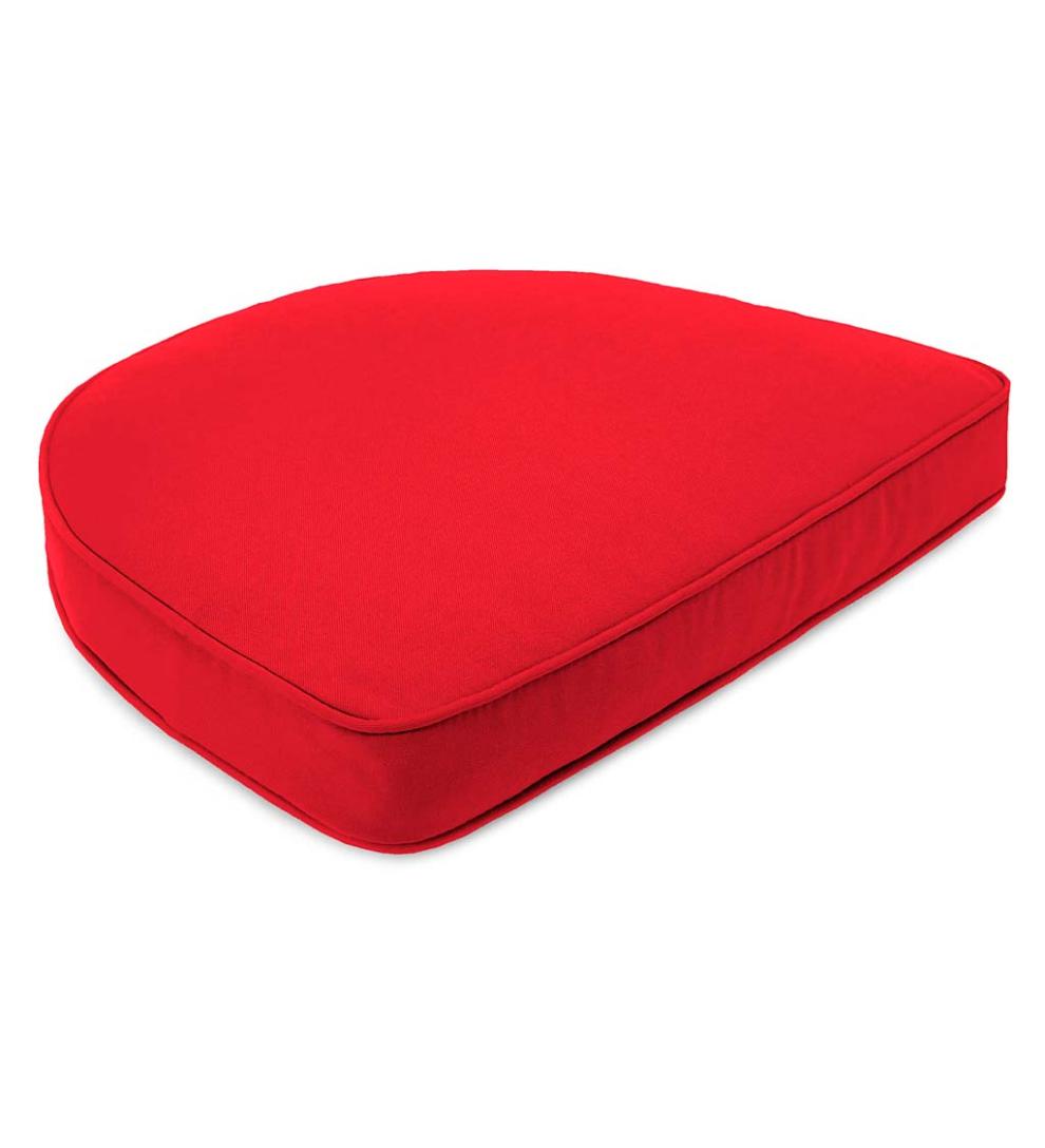 Plow & Hearth Outdoor Furniture Cushions Outdoor Living Sunbrella Chair Cushion With Rounded Back, 18" X 17¾" X 3" - Bandana