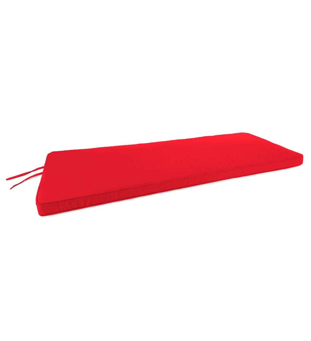 Plow & Hearth Outdoor Furniture Cushions Outdoor Living Sunbrella Swing/Bench Cushion With Ties, 53" X 18½" X 3" - Bandana