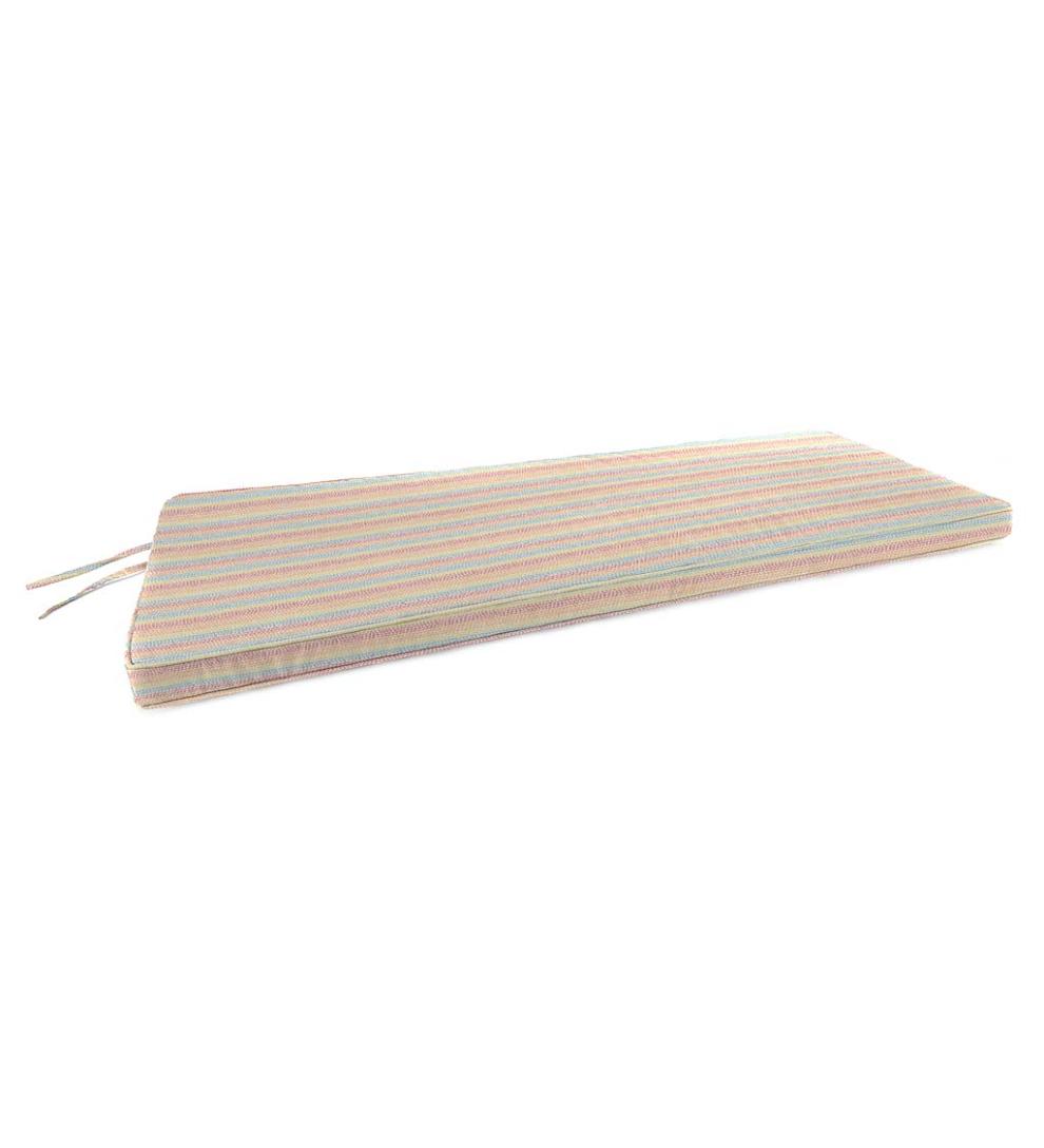 Plow & Hearth Outdoor Furniture Cushions Outdoor Living Sunbrella Rounded Swing/Bench Cushion, 41¾" X 18¾" X 3" - Bandana