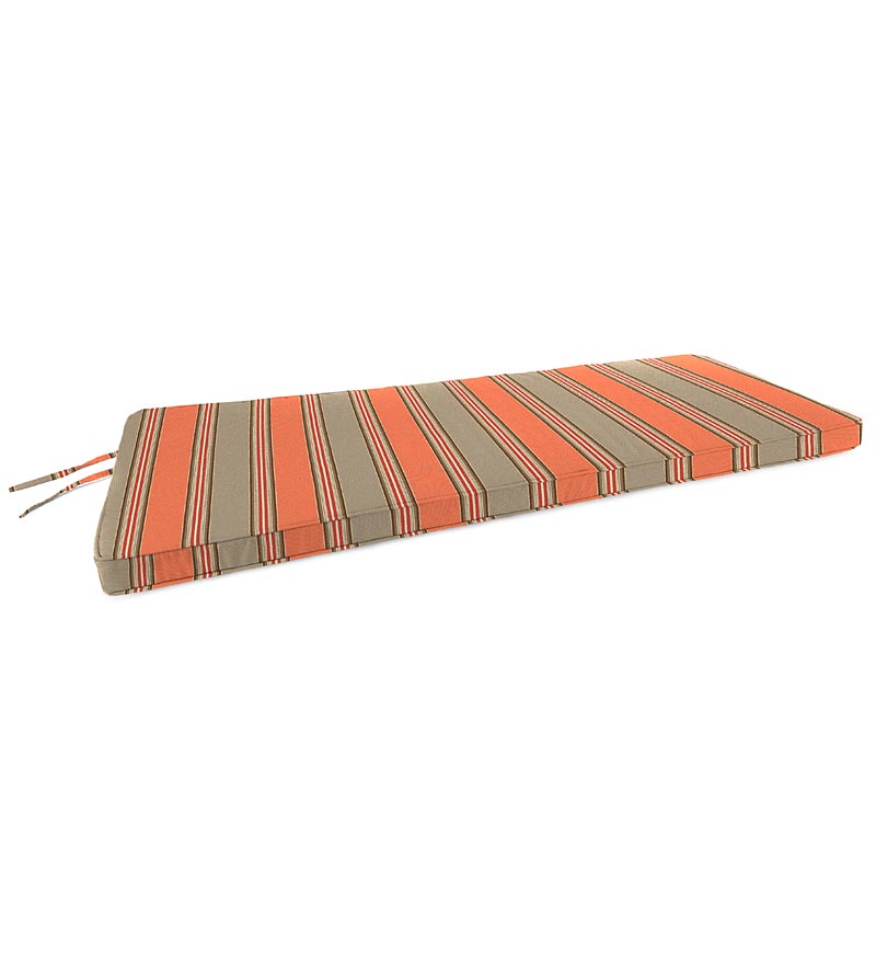 Plow & Hearth Outdoor Furniture Cushions Outdoor Living Sunbrella Swing/Bench Cushion With Ties, 48" X 19" X 3" - Bandana