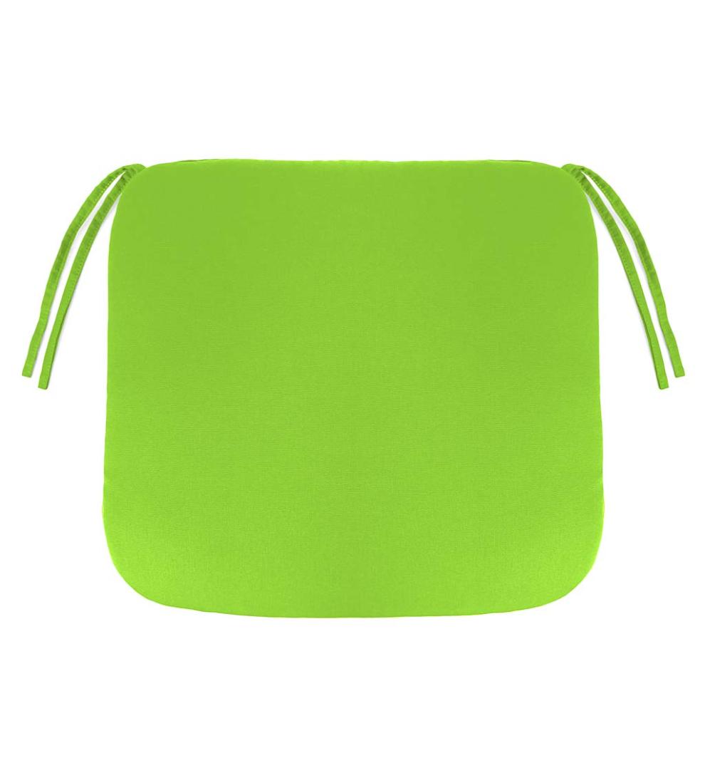 Plow & Hearth Outdoor Furniture Cushions Outdoor Living Polyester Classic Chair Cushion With Ties, 19½" X 19" X 3" - Forest Green