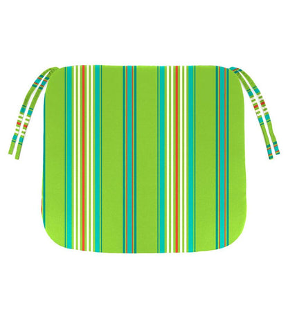 Plow & Hearth Outdoor Furniture Cushions Outdoor Living Polyester Classic Chair Cushion With Ties, 19½" X 19" X 3" - Forest Green
