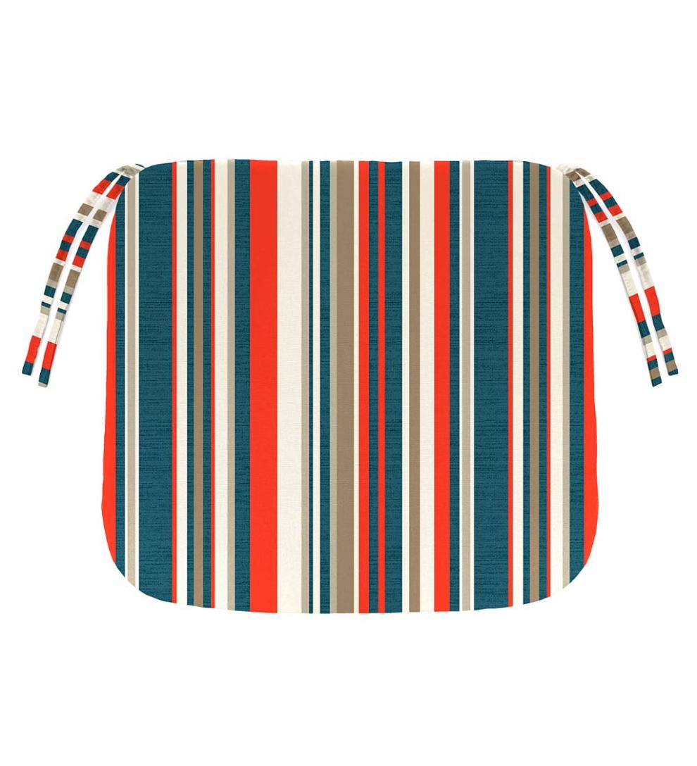 Plow & Hearth Outdoor Furniture Cushions Outdoor Living Polyester Classic Chair Cushion With Ties, 19½" X 19" X 3" - Forest Green